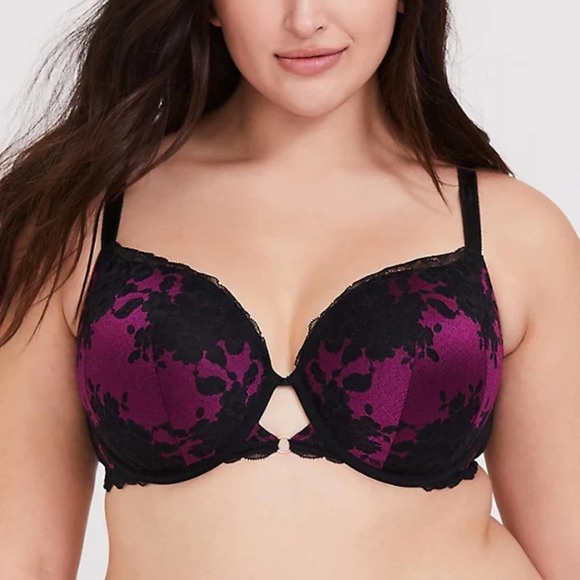 torrid Other - Torrid Purple & Black Lace Push-Up T-Shirt Bra 42D